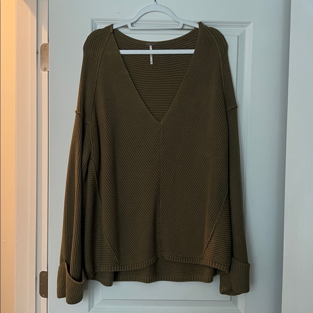 Free People Olive Green Sweater